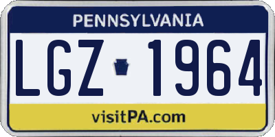 PA license plate LGZ1964