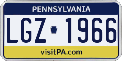 PA license plate LGZ1966