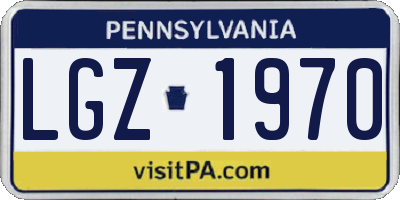 PA license plate LGZ1970
