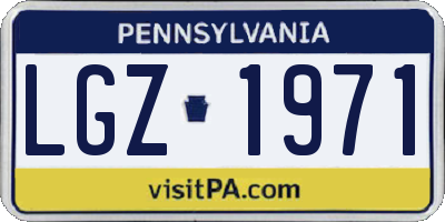 PA license plate LGZ1971