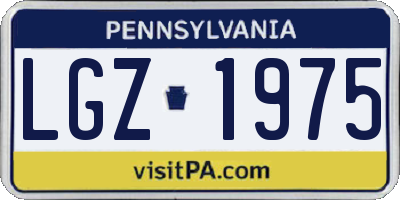 PA license plate LGZ1975