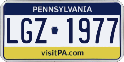 PA license plate LGZ1977
