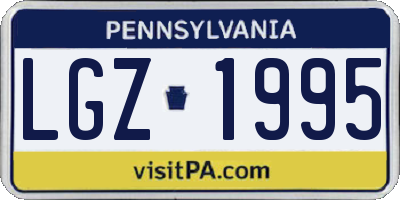 PA license plate LGZ1995