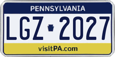 PA license plate LGZ2027