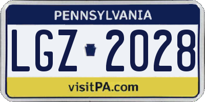 PA license plate LGZ2028
