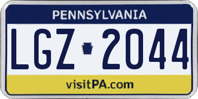 PA license plate LGZ2044