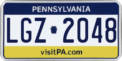 PA license plate LGZ2048