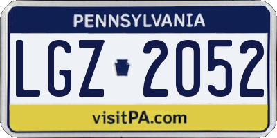 PA license plate LGZ2052
