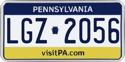 PA license plate LGZ2056