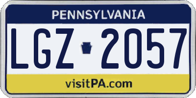 PA license plate LGZ2057