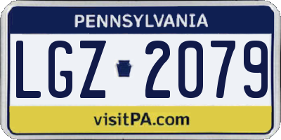 PA license plate LGZ2079