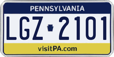 PA license plate LGZ2101