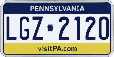 PA license plate LGZ2120