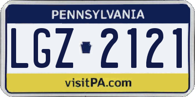 PA license plate LGZ2121