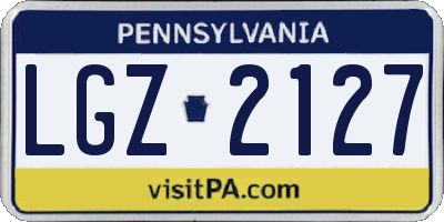 PA license plate LGZ2127