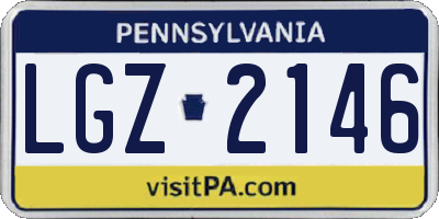 PA license plate LGZ2146