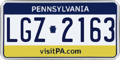PA license plate LGZ2163