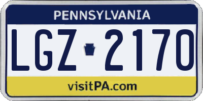 PA license plate LGZ2170