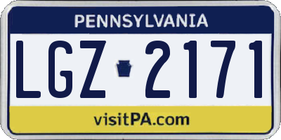 PA license plate LGZ2171