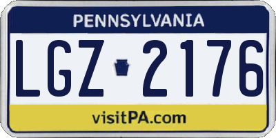 PA license plate LGZ2176