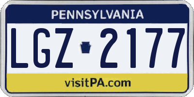 PA license plate LGZ2177