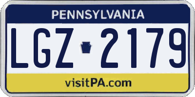 PA license plate LGZ2179