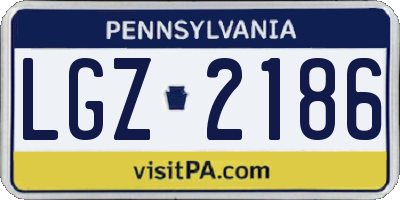 PA license plate LGZ2186