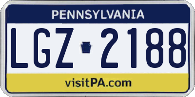 PA license plate LGZ2188