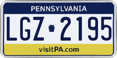 PA license plate LGZ2195