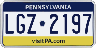 PA license plate LGZ2197