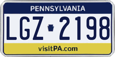 PA license plate LGZ2198