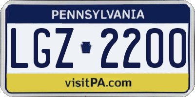 PA license plate LGZ2200