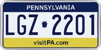 PA license plate LGZ2201