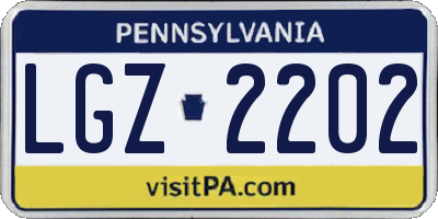 PA license plate LGZ2202