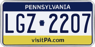 PA license plate LGZ2207