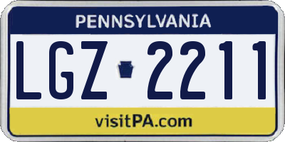 PA license plate LGZ2211