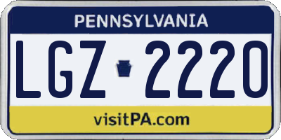 PA license plate LGZ2220