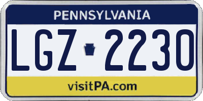 PA license plate LGZ2230