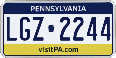 PA license plate LGZ2244