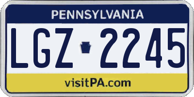 PA license plate LGZ2245