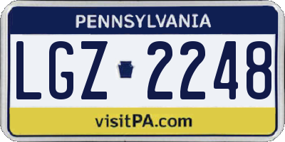 PA license plate LGZ2248