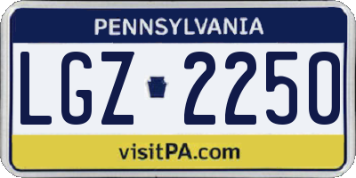 PA license plate LGZ2250