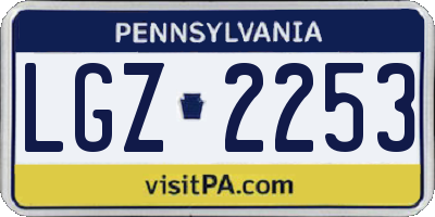 PA license plate LGZ2253