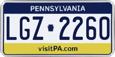 PA license plate LGZ2260
