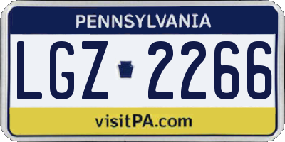 PA license plate LGZ2266