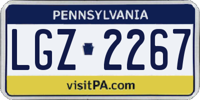 PA license plate LGZ2267