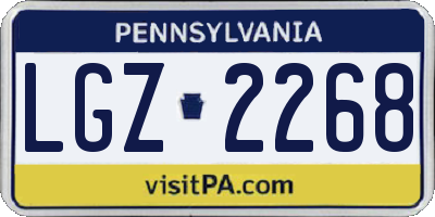 PA license plate LGZ2268