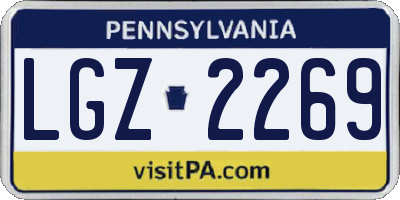 PA license plate LGZ2269