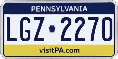 PA license plate LGZ2270