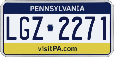 PA license plate LGZ2271
